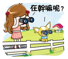 Sulky girl with dog 2 (Chinese) sticker #8805569