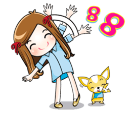 Sulky girl with dog 2 (Chinese) sticker #8805577