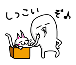 White-Man & Hakoiri-Cat 6 sticker #8806604