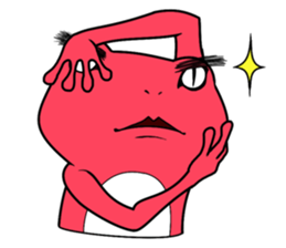 Pink frog and tadpole3 sticker #8808670