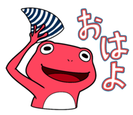 Pink frog and tadpole3 sticker #8808672