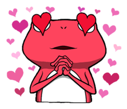 Pink frog and tadpole3 sticker #8808686