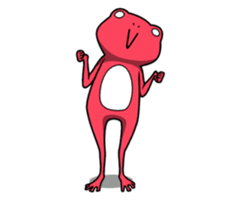 Pink frog and tadpole3 sticker #8808697