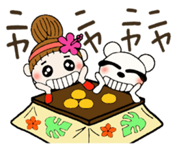 Hawaiian Girl ocyame of winter 2 sticker #8811880