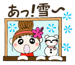 Hawaiian Girl ocyame of winter 2 sticker #8811892