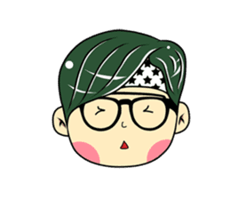 Cute Boy with Green Hair sticker #8813531