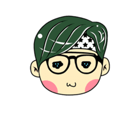 Cute Boy with Green Hair sticker #8813535
