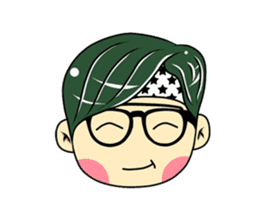 Cute Boy with Green Hair sticker #8813536