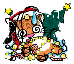 Christmas Edition Santa Tiger & friends sticker #8814473