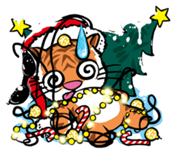 Christmas Edition Santa Tiger & friends sticker #8814473