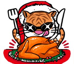 Christmas Edition Santa Tiger & friends sticker #8814474