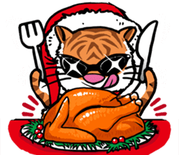 Christmas Edition Santa Tiger & friends sticker #8814474