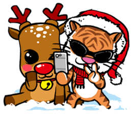 Christmas Edition Santa Tiger & friends sticker #8814480