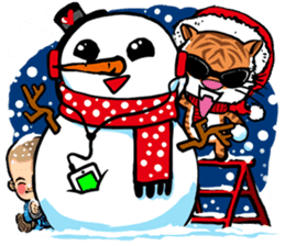 Christmas Edition Santa Tiger & friends sticker #8814483