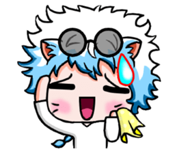 White robes cat sticker #8815227