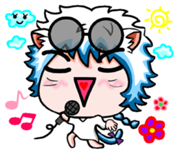 White robes cat sticker #8815243