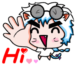 White robes cat sticker #8815245