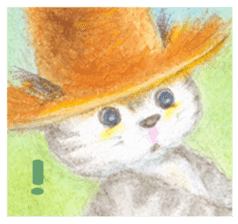 The cat which put on a straw hat English sticker #8815896
