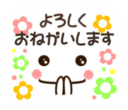 Face and message and flowers (emoticons) sticker #8816143
