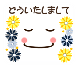 Face and message and flowers (emoticons) sticker #8816150