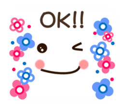 Face and message and flowers (emoticons) sticker #8816153