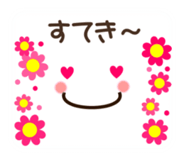 Face and message and flowers (emoticons) sticker #8816156