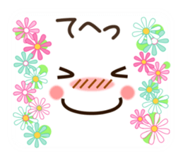 Face and message and flowers (emoticons) sticker #8816170