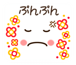 Face and message and flowers (emoticons) sticker #8816173