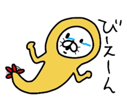 Seal and fried shrimp sticker #8817525