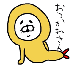 Seal and fried shrimp sticker #8817542