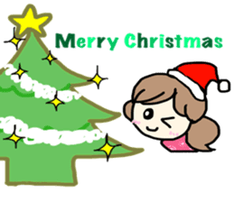 Cute girl  Yumi, the Christmas version sticker #8818186