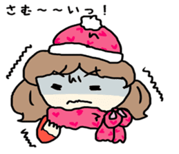 Cute girl  Yumi, the Christmas version sticker #8818211
