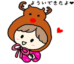 Cute girl  Yumi, the Christmas version sticker #8818214