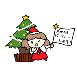 Cute girl  Yumi, the Christmas version sticker #8818215