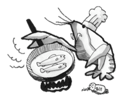 monochrome crawfish sticker #8823846