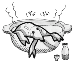 monochrome crawfish sticker #8823865