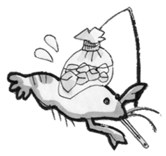 monochrome crawfish sticker #8823866