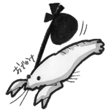 monochrome crawfish sticker #8823867