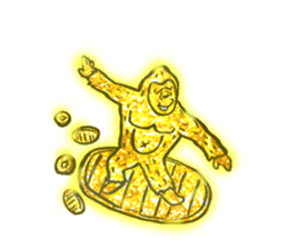 Glitter golden monkeys stickers sticker #8825992