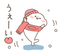 Sticker of a cute seal winter sticker #8827346