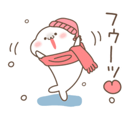 Sticker of a cute seal winter sticker #8827347