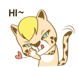 An attractive girl of cheetah sticker #8829333