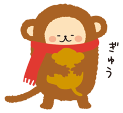 winter monkey sticker sticker #8831685