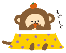winter monkey sticker sticker #8831686