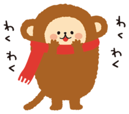 winter monkey sticker sticker #8831693