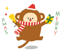 winter monkey sticker sticker #8831695