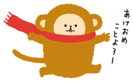 winter monkey sticker sticker #8831706