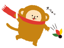 winter monkey sticker sticker #8831709