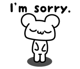 Black & white bear (ver.English) sticker #8833448