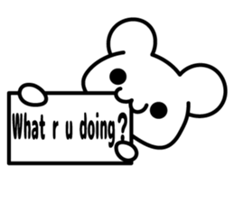 Black & white bear (ver.English) sticker #8833458